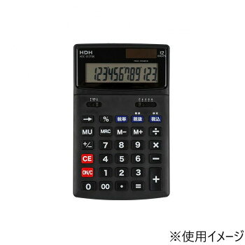 税率変更にも対応し、税込・税抜き計算が簡単にできます。飽きのこないスタンダードなデザインのデスクタイプの電卓です。サイズ約174×107×22mm個装サイズ：23.5×14×2.5cm重量135g個装重量：176g素材・材質プラスチック仕様・機能12桁2電源方式(太陽電池/ボタン電池)税計算計算状態表示機能付き早打ち対応付属品ボタン電池(モニター電池)生産国中国fk094igrjs