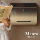 壁掛けポスト Mauro(マウロ) 鍵付き スペアキー付き 確認窓付き 錆びにくい ステンレス ヘアライン仕上げ 郵便ポスト 郵便受け おしゃれ 北欧風 西海岸...