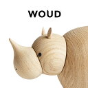 WOUD リナ　ライノセラス　ミディアム　ナチュラル 置物 オブジェ 木材 サイ 動物 木彫り 彫刻 かわいい おしゃれ 北欧 人気