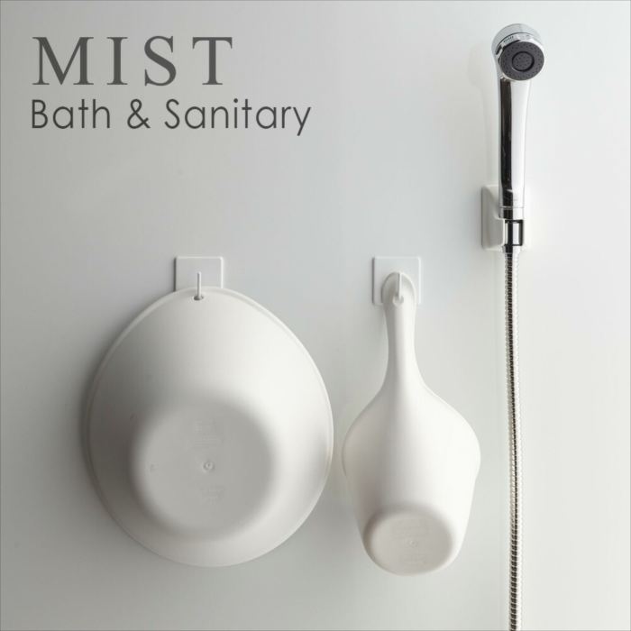 マグネットバスルームフック ミスト 2個組 ホワイト おしゃれ 人気