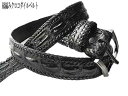 縁編みクロコダイルベルト クロコダイルベルト ワニ革ベルト メンズベルト クロコダイル ベルト ファッションベルト ハンドメイド ポイント5倍【auktn】 送料無料