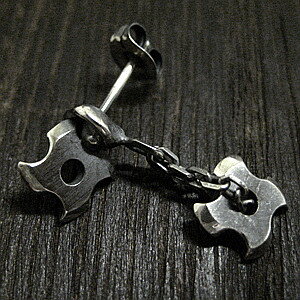 シルバーピアス 影kage 手裏剣ピアス 和風シルバーアクセサリー メンズピアス 忍者 和物ピアス ハンドメイド 日本製 ブランド＜仁zin＞ 【auktn】のサムネイル