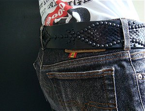 スタッズベルト メンズ/カスタムベルト メンズ レザーベルト メンズ オリジナル ハンドメイド メンズアクセサリー 日本製 ブランド＜SPREAD PIRATES＞ 【楽ギフ_包装】＜送料無料＞