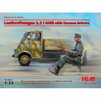 【中古】ICM 1/35 ルノー AHN 3.5t ドイツ軍 アーミートラック w/ドライバー 35418 プラモデル[併売:0ZA3]【赤道店】