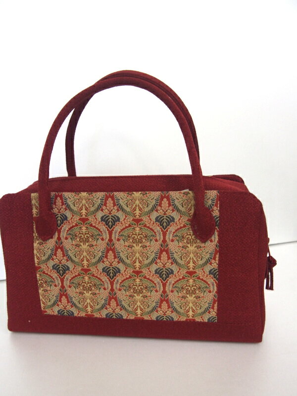 【訳あり品】龍村美術織物 こだわりの名物裂バッグ お茶席 利休【赤】