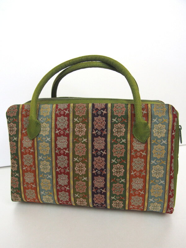 【訳あり品】龍村美術織物 こだわりの名物裂バッグ お茶席 利休【緑】