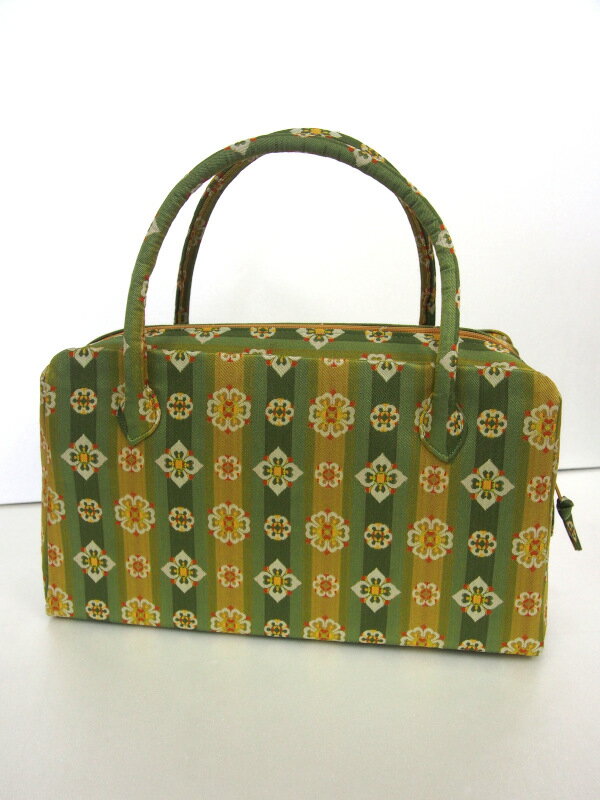 【訳あり品】龍村美術織物 こだわりの名物裂バッグ お茶席 利休【緑】