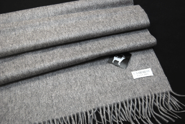 【送料無料】【カシミア100%ストール】肉厚・きれいなうね!※グレー※