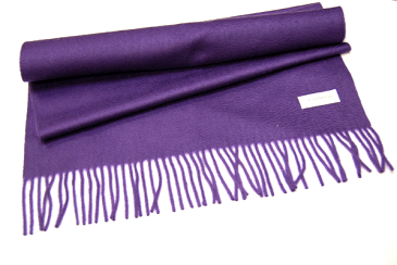 【カシミア100%ストール】肉厚・きれいなうね!※青紫※