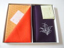 金封ふくさ 小風呂敷 セット【レーヨンちりめん 紫とオレンジ】