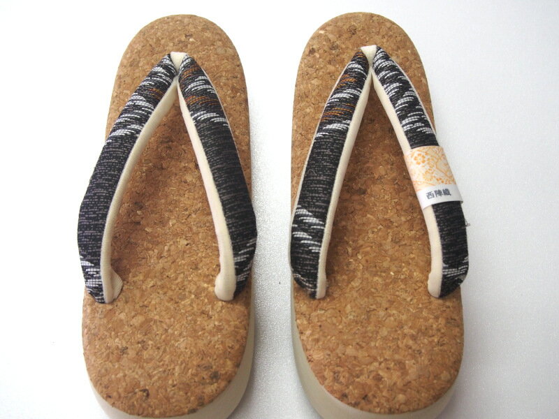 お洒落 草履 EVA 【コルク Mサイズ 24.0cm】西陣織 鼻緒 茶