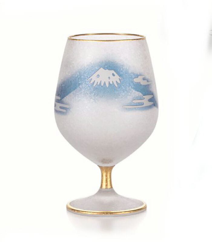 乐天商城 - ADERIA（アデリア）吹墨 富士月兎図 脚付杯6848