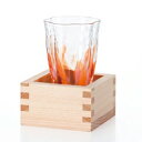 津軽びいどろ グラス 枡酒杯 花凛 茜  F-71357 日本酒 ガラス