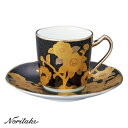 【送料無料】Noritake（ノリタケ）オマージュコレクション　デミタス碗皿　（黒絵薔薇文）　T2404/H-767