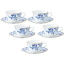 Noritake（ノリタケ）　ブルーソレンティーノ　ティー・コーヒー碗皿セット（5客）　F59387A/4562