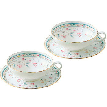 【送料無料】Noritake（ノリタケ）　花更紗　ティー碗皿ペアセット　P58043A/4409