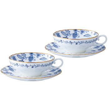 【送料無料】Noritake（ノリタケ）　ブルーソレンティーノ　ティー碗皿ペアセット　P58043A/4562