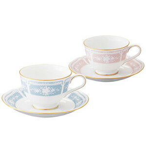 【送料無料】Noritake（ノリタケ）　レースウッドゴールド　ティー・コーヒー碗皿ペアセット（色変り）　Y6578A/1507-14