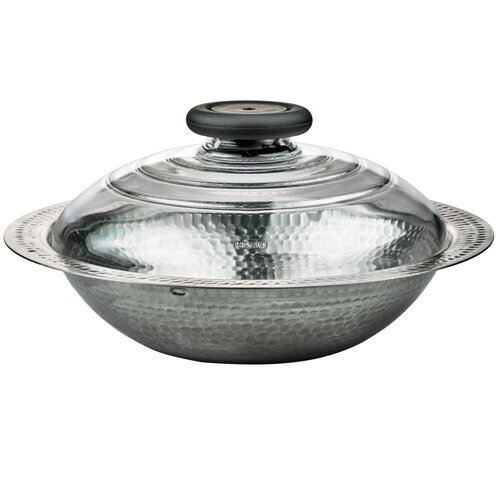 在庫あり　HARIO(ハリオ)フタがガラスのIH対応ステンレス鍋23雪平MIS-23