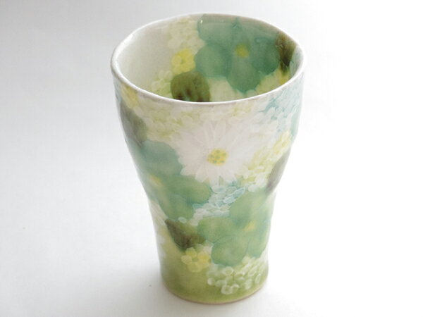 ゆずりは　陶コップ 青彩花 41217