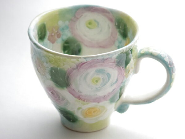 ゆずりは　マグカップ 緑彩ブーケ 47020