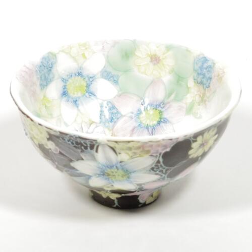 ゆずりは　飯碗 彩白絵花　47022