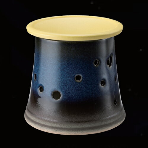 【盛正】常滑焼　宇宙のディフューザーホルダー　（蓋黄／ネイビー）　2-108　【茶香炉／アロマポット..