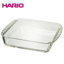 ハリオ耐熱ガラス製スクエア皿 2000 HKOZ-200-BK Hario