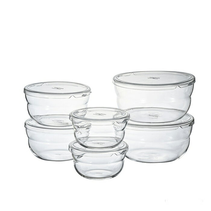 樂天商城 - ハリオ ボウルップ 耐熱ガラス保存ボウル　6個セット 350mL／650mL／1200 mL　BLP-8008-T　Hario