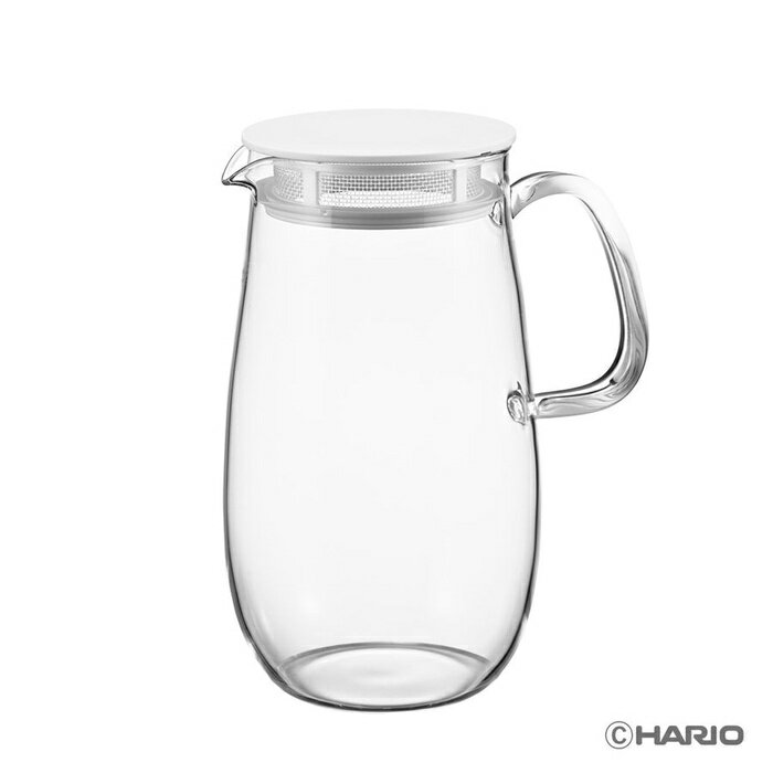ハリオ　ポット　ガラスポット　レンジでかんたん麦茶ポット むぎちゃん ホワイト XMP-1000-W　HARIO　電子レンジOK　耐熱ガラス　麦茶　冷蔵庫　収納　Harioのサムネイル