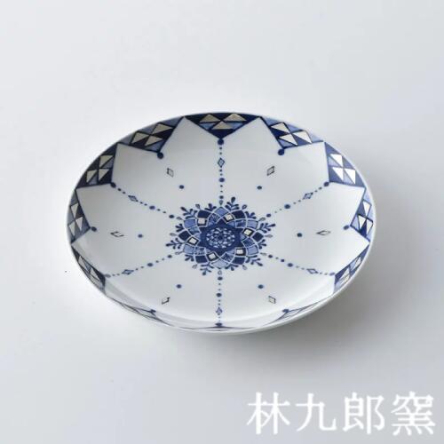 乐天商城 - 藍青（らんせい）瓔珞銀彩プレート185（18.5cm）612156C513