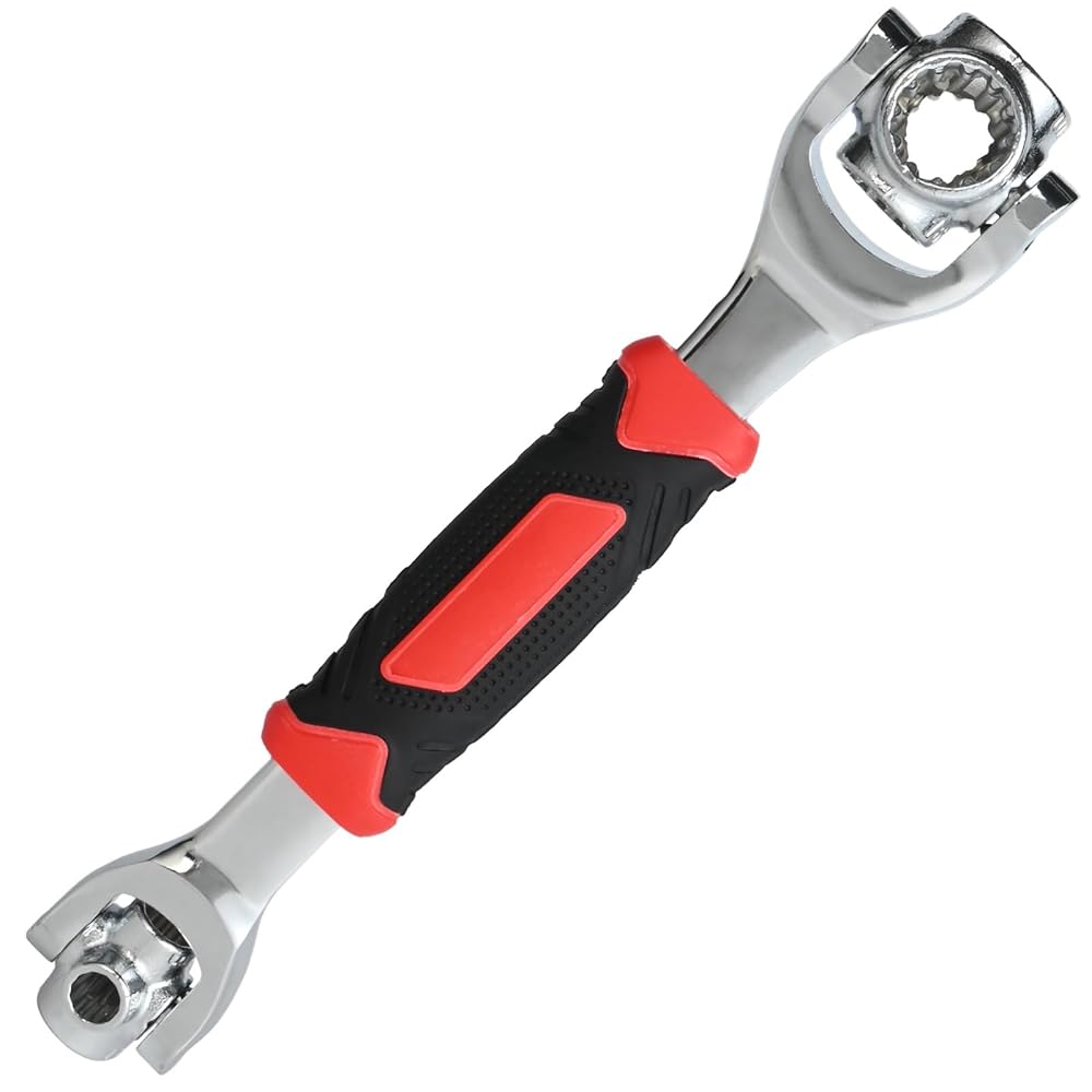 ルボナリエ ソケットレンチ 8 in 1 360°回転 8-21mm 車バイク修理用 タイガーレンチ 万能レンチ レッド