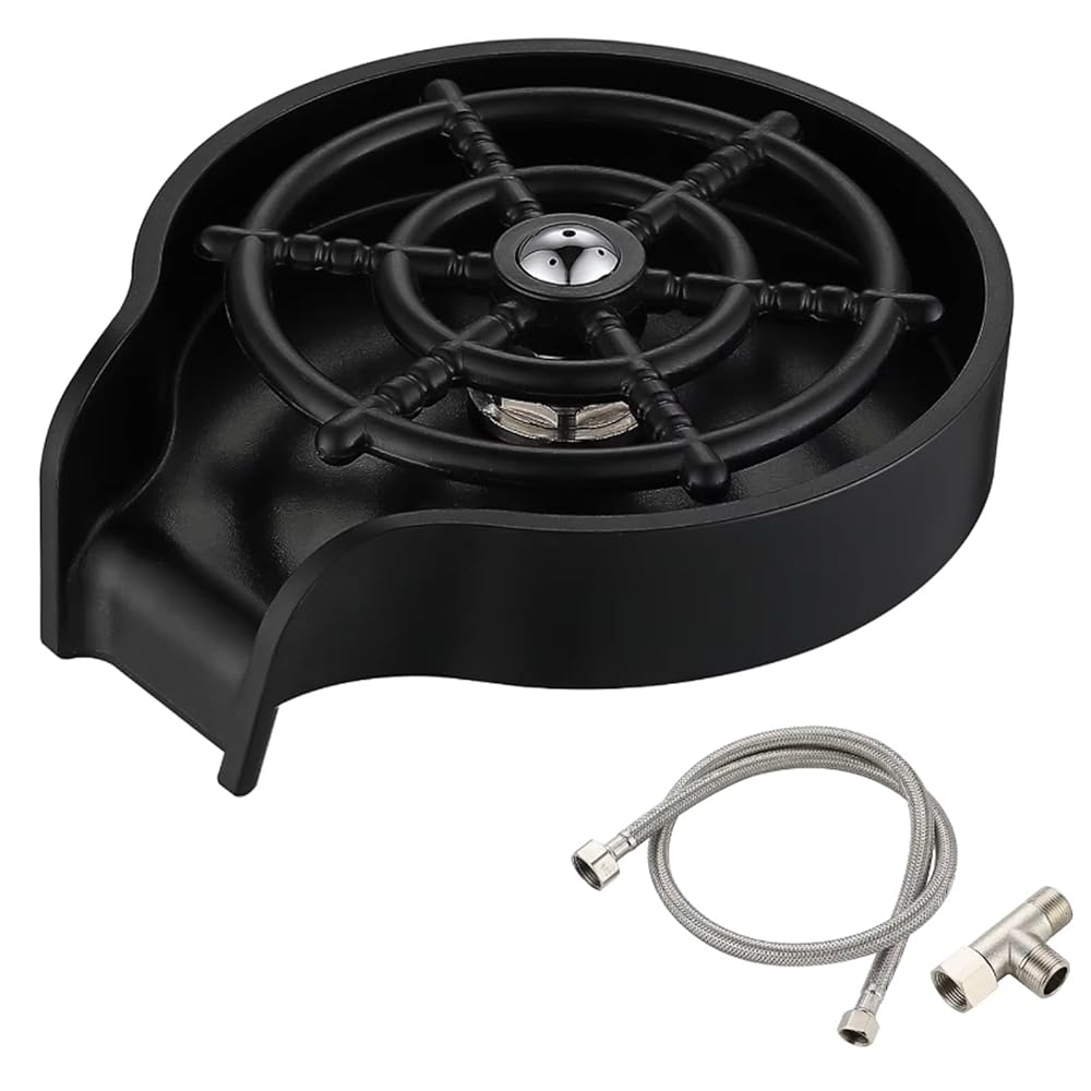 ルボナリエ グラスウォッシャー 自動 カップ洗浄機 ブラック 給水パイプ付 グラス洗い ブラック