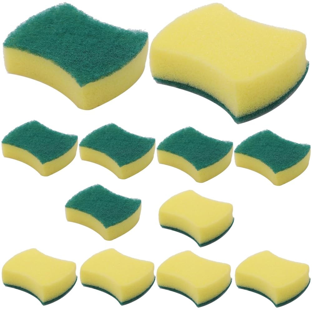ルボナリエ キッチン用両面スポンジ 両面スポンジ 12個入り グリーン イエロー