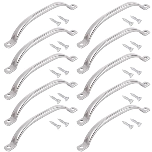 引き出し 取っ手 ステンレス 食器棚 金具 キッチン ネジ 付き 10個 セット シルバー 105mm