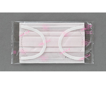 【送料無料　2袋セット】フィッティ シルキータッチ マスク　耳ゴムふわり やや小さめサイズ　145mm　ピンク7枚入り 2袋　かぜ・花粉・黄砂・ハウスダスト・PM2.5