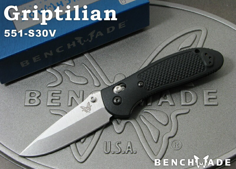 ベンチメイド BENCHMADE ナイフ 551-S30V グリップティリアン Griptilian シルバー直刃 折り畳みナイフ キャンプ アウトドア 送料無料