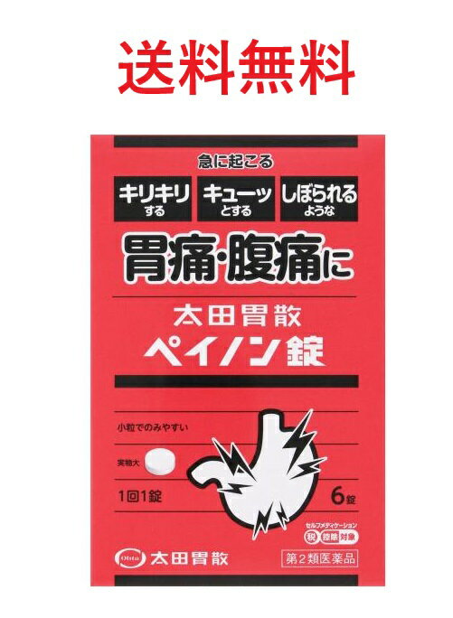 【第2類医薬品】太田胃散ペイノン錠 6錠 4987033000558 送料無料 胃薬 胃痛 腹痛 【セルフメディケーション税制対象商品】