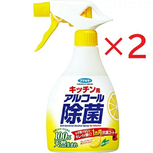 フマキラー キッチン用 アルコール除菌スプレー　本体(400ml)2本セット★4902424438512-2★除菌★送料無料 キッチン用