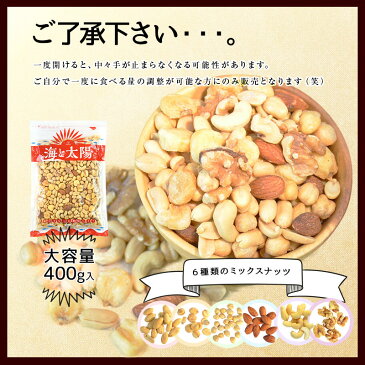 ＼破格12％OFF！957円！／大容量400g！昔ながらの6種のミックスナッツ（落花生、ジャイアントコーン、ガルバンソー(ひよこ豆) アーモンド、カシューナッツ、生くるみ）＜ミックスナッツ＞ ポイント消化