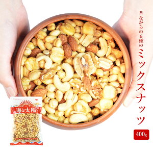 ＼破格12％OFF！957円！／大容量400g！昔ながらの6種のミックスナッツ（落花生、ジャイアントコーン、ガルバンソー(ひよこ豆) アーモンド、カシューナッツ、生くるみ）＜ミックスナッツ＞ ポイント消化 送料無料