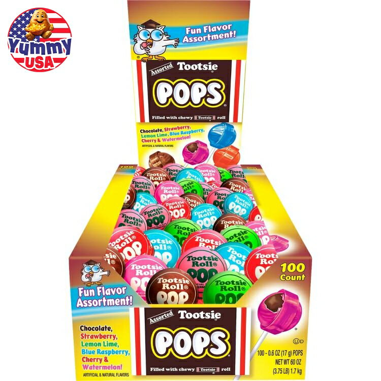 楽天アメリカお菓子のYummy USA最大500円OFFクーポン★トゥーシーポップ ファンフレーバー 0.6オンス アソート 100個入り Tootsie Pops, Fun Flavor, 0.6 oz, Assorted, 100-count 日本未発売【お取り寄せ商品】
