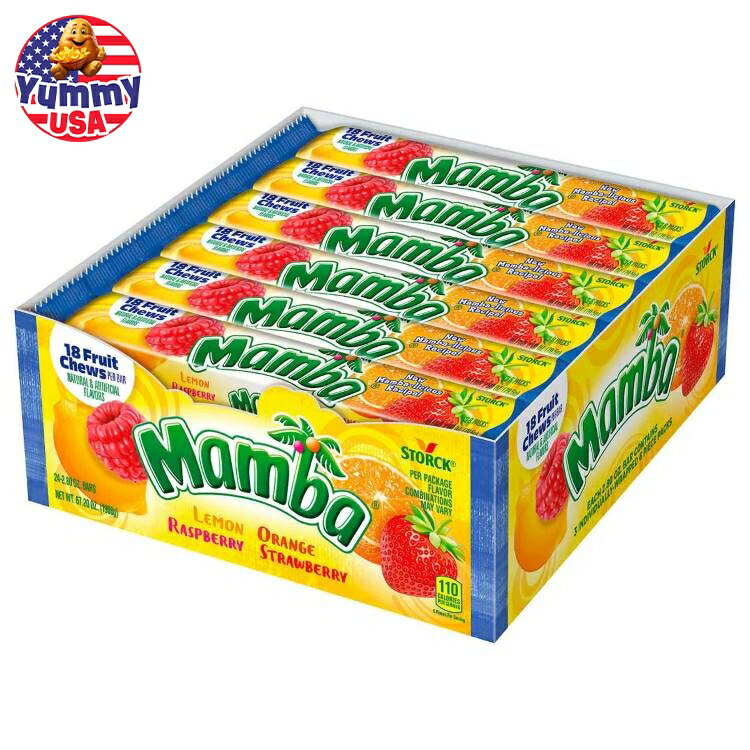 【最大1040円OFFクーポン有】マンバ フルーツチューズ 2.8 オンス 24 個入り Mamba Fruit Chews, 2.8 o..