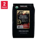 最大500円OFFクーポン★カークランドシグネチャー オーガニック スマトラ ホールビーンコーヒー 2 ポンド 2 パック Kirkland Signature Organic Sumatra Whole Bean Coffee, 2 lbs, 2-pack 日本未発売【お取り寄せ商品】