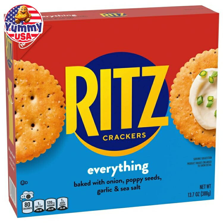 楽天アメリカお菓子のYummy USA最大500円OFFクーポン★RITZ エブリシングクラッカー 13.7オンス RITZ Everything Crackers, Snacks for Kids and Adults, Lunch Snacks, 13.7oz 日本未発売 大容量 【お取り寄せ商品】