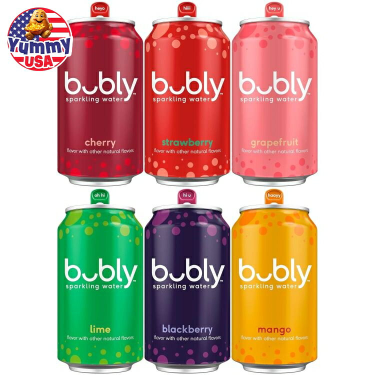 【最大500円OFFクーポン有】バブリー 6フレーバー バラエティパック スパークリングウォーター 355ml 1..