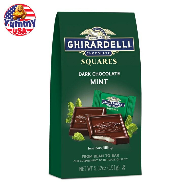 【最大500円OFFクーポン有】ギラデリ ダークチョコレート ミントスクエア 151g GHIRARDELLI Dark Choco..