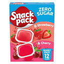 スナックパック ゼロシュガー ストロベリー&チェリー ジューシージェル 12個入りファミリーパック Snack Pack Zero Sugar Strawberry and Cherry Flavored Juicy Gels, 3.25 oz Cups, 12 Count 【お取り寄せ商品】