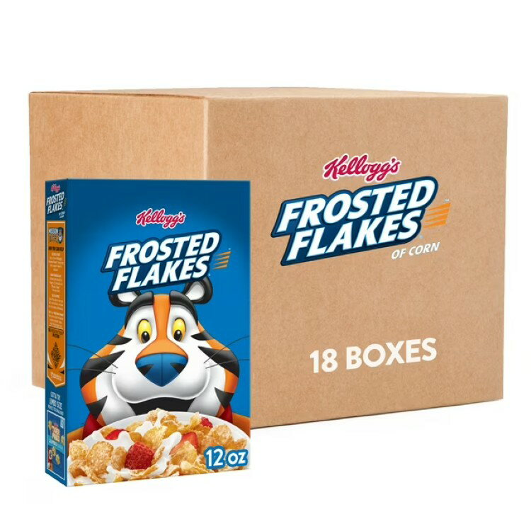 ケロッグ フロステッドフレーク 朝食用シリアル 無脂肪 340g 18箱入り Kellogg's Frosted Flakes Break..