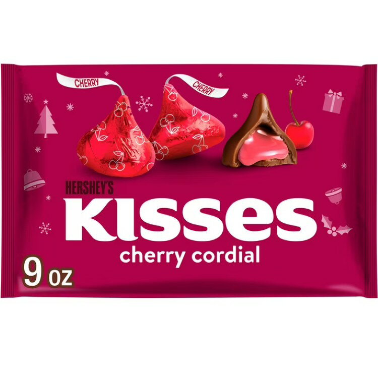 ハーシーズ キッス チェリーコーディアル フレーバー クリスマスキャンディ 255g Hershey's Kisses Che..